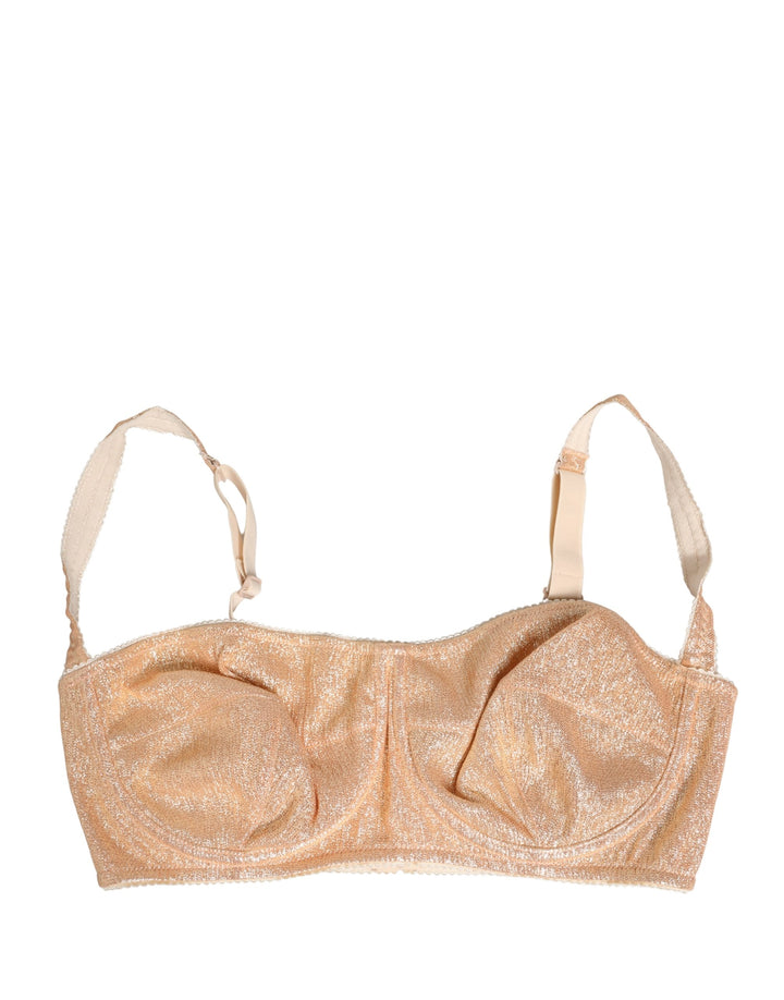 Sujetador de ropa interior Balconette con aros semi acolchado beige de Dolce & Gabbana