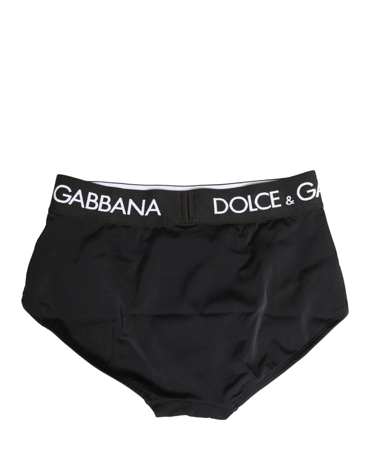 Ropa interior tipo braguita Dolce & Gabbana negra con logotipo en la cintura