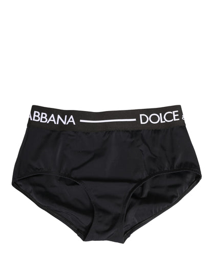 Culotte Dolce & Gabbana noire avec logo à la ceinture