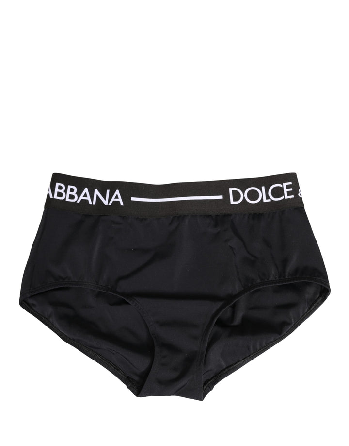 Ropa interior tipo braguita Dolce & Gabbana negra con logotipo en la cintura