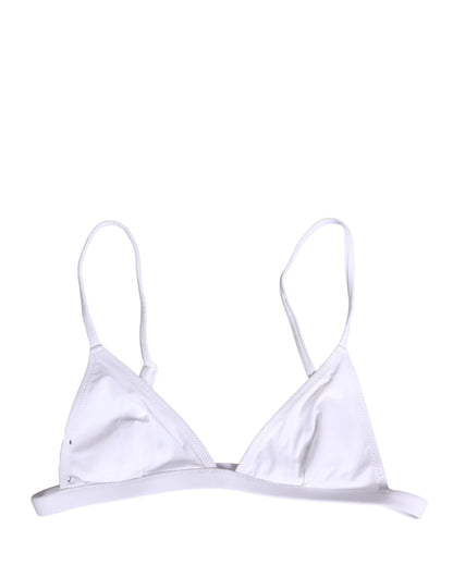Haut de maillot de bain Dolce & Gabbana en nylon blanc avec motif triangle