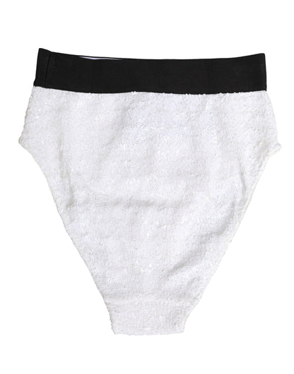 Dolce & Gabbana Culotte gainante taille haute à sequins blancs et noirs