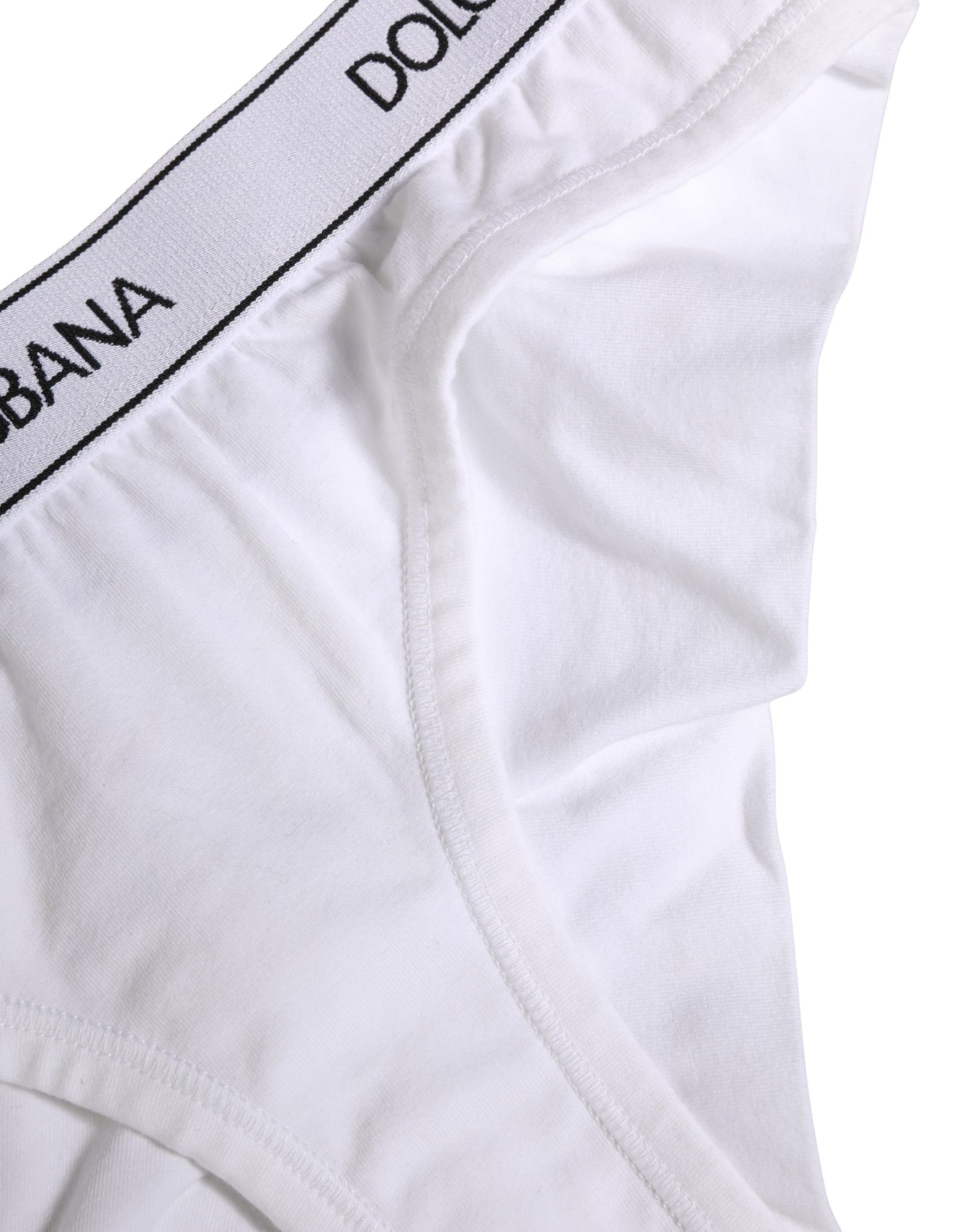 Ropa interior tipo braguita con logo en la cintura de algodón blanco Dolce & Gabbana