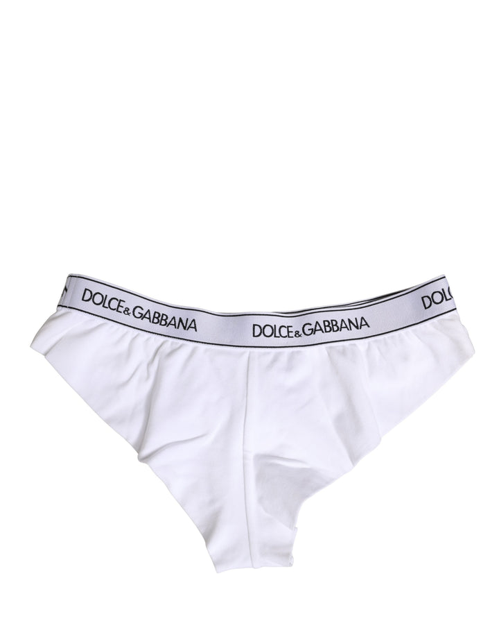 Ropa interior tipo braguita con logo en la cintura de algodón blanco Dolce & Gabbana