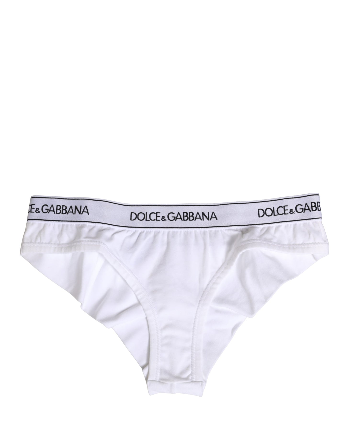 Ropa interior tipo braguita con logo en la cintura de algodón blanco Dolce & Gabbana