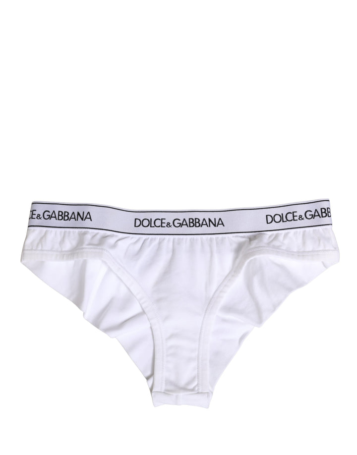 Ropa interior tipo braguita con logo en la cintura de algodón blanco Dolce & Gabbana