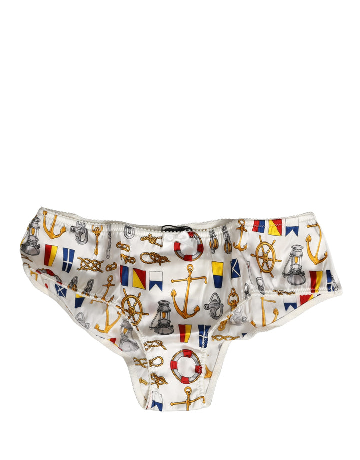 Ropa interior Dolce & Gabbana de poliéster blanco con estampado de marinero