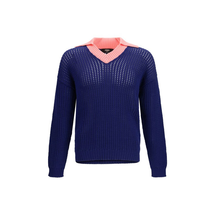 Fendi Blue Cotton Sweatshirt