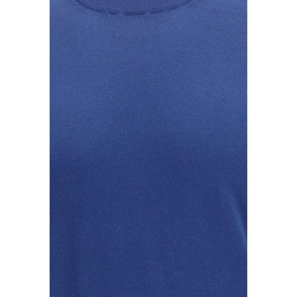 Camiseta de algodón azul Brunello Cucinelli