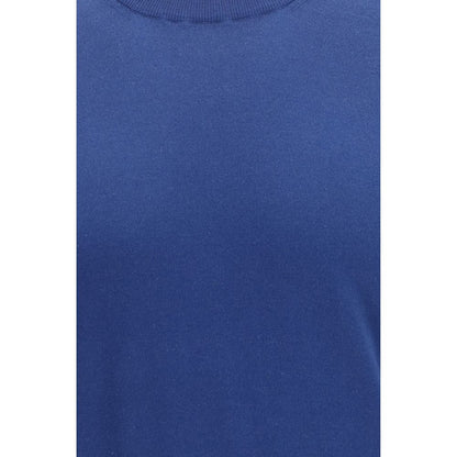 Camiseta de algodón azul Brunello Cucinelli