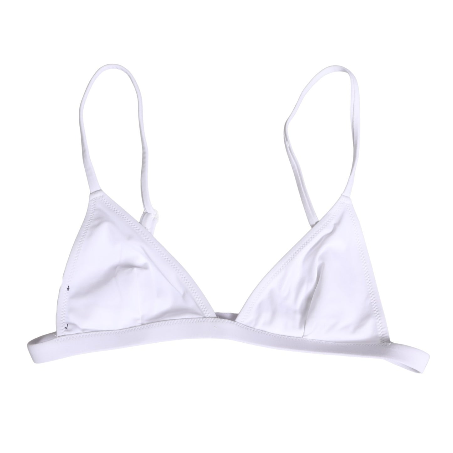 Haut de maillot de bain Dolce & Gabbana en nylon blanc avec motif triangle