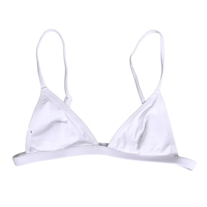 Haut de maillot de bain Dolce & Gabbana en nylon blanc avec motif triangle