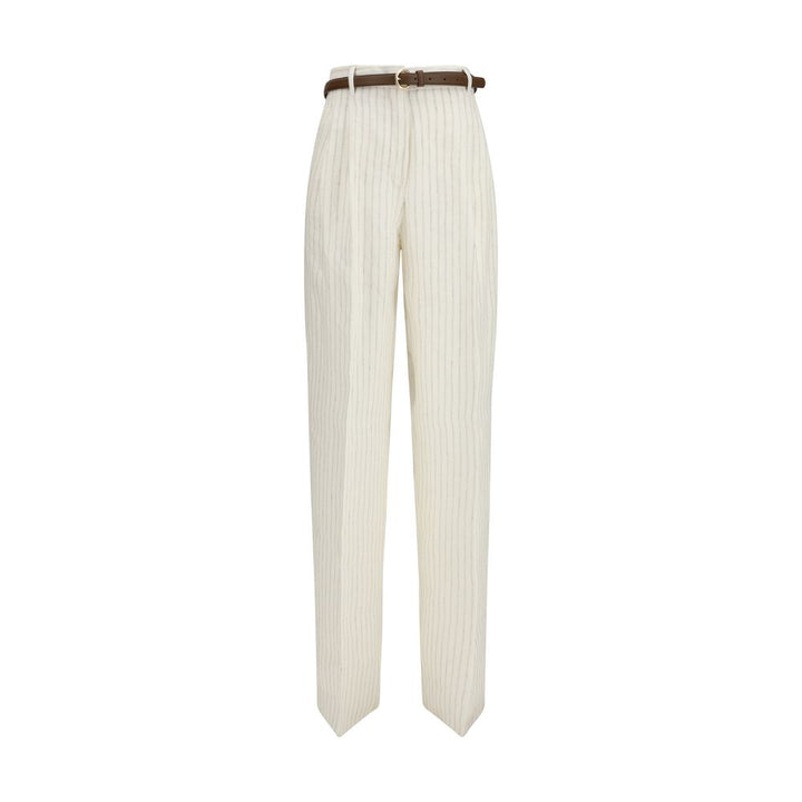 Max Mara Beige Linen Casual Pants