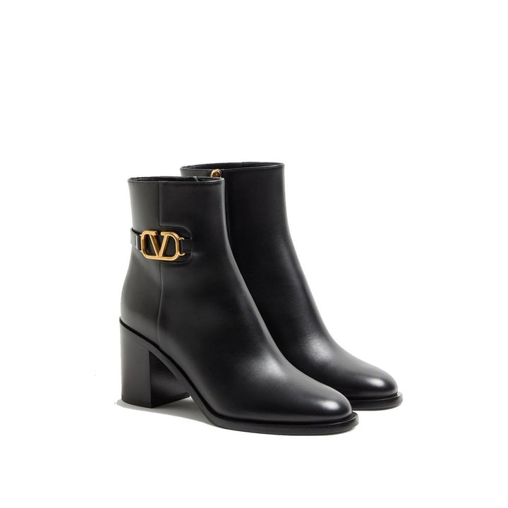 Valentino Garavani Black Calfskin Ankle Boots