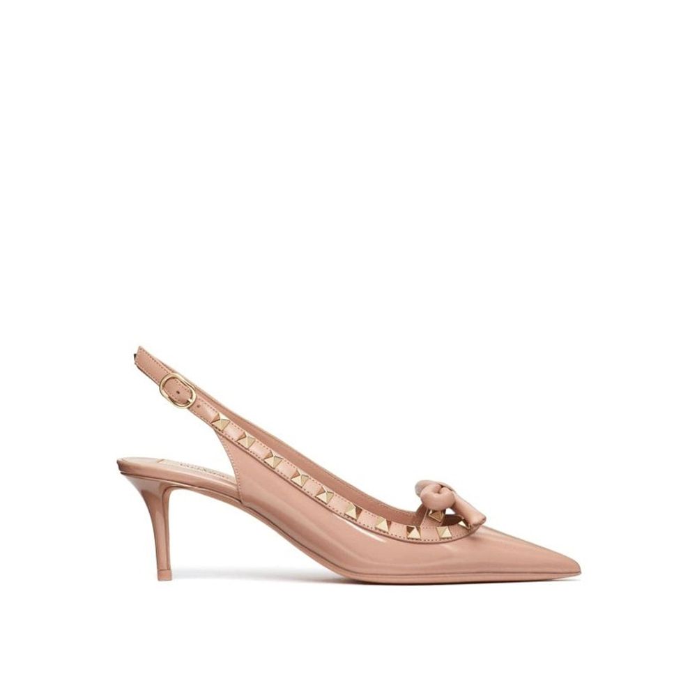 Zapatos de tacón medio Valentino Garavani de piel de becerro color beige