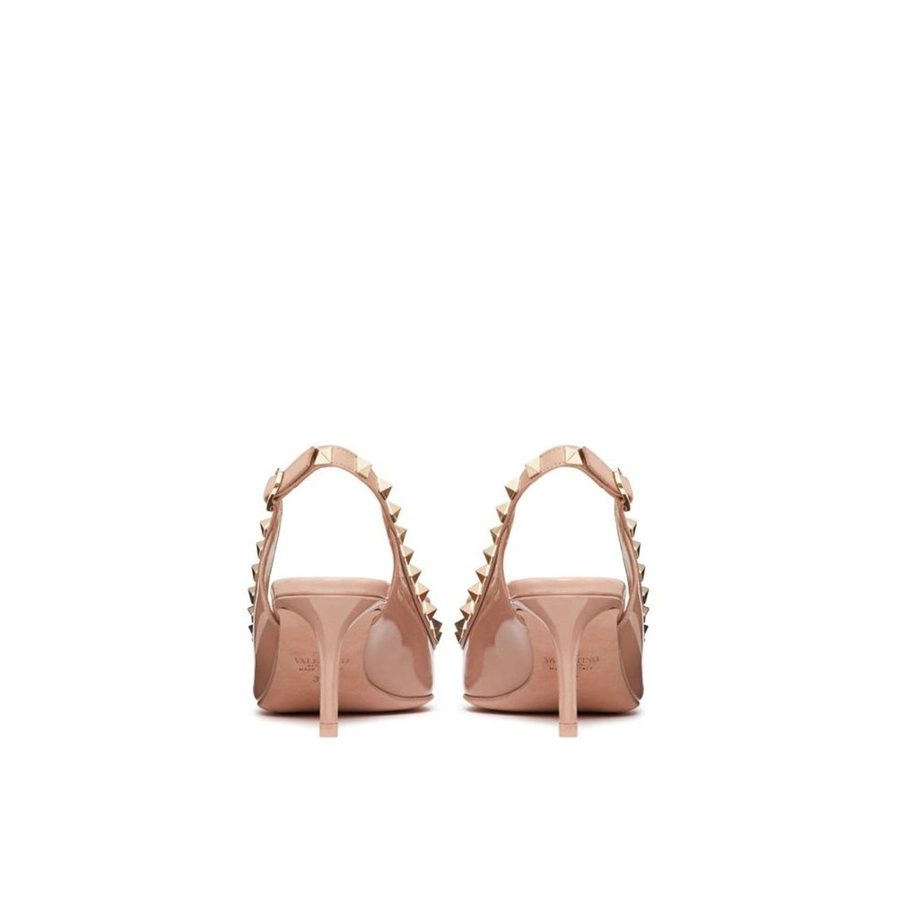 Zapatos de tacón medio Valentino Garavani de piel de becerro color beige