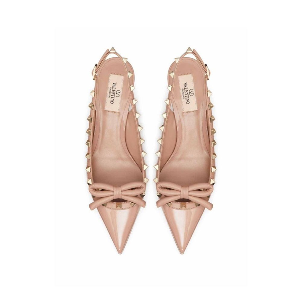 Zapatos de tacón medio Valentino Garavani de piel de becerro color beige