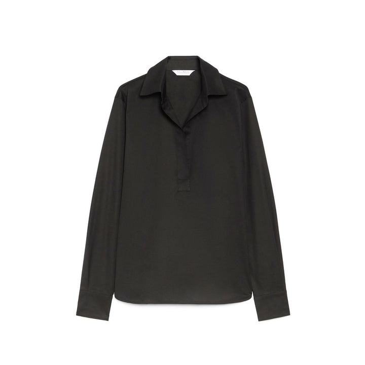 Max Mara Black Cotton Dress Shirt