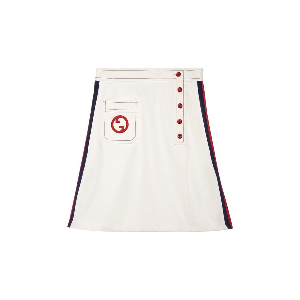 Falda de poliéster blanca Gucci