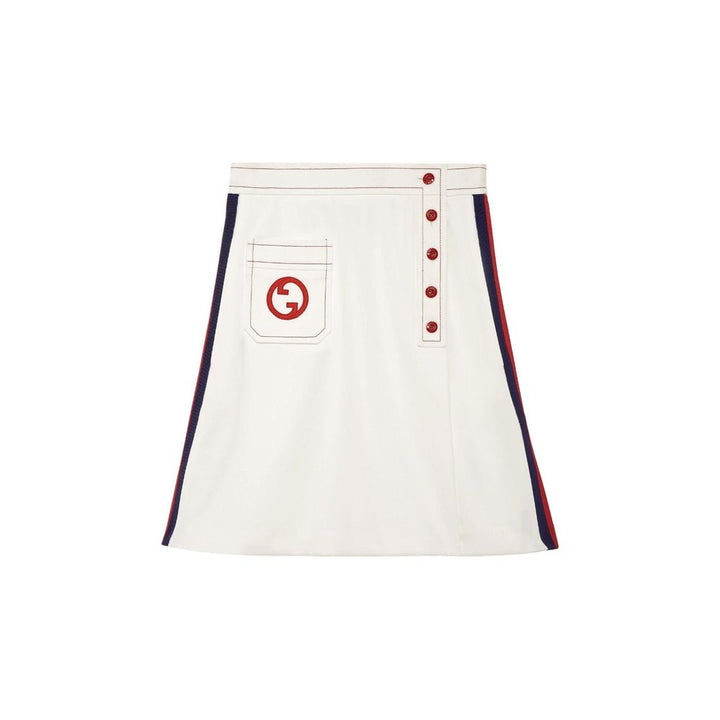 Falda de poliéster blanca Gucci