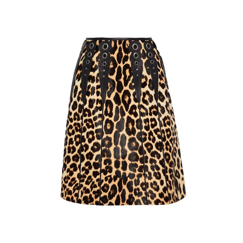 Falda midi de cuero marrón de Bottega Veneta