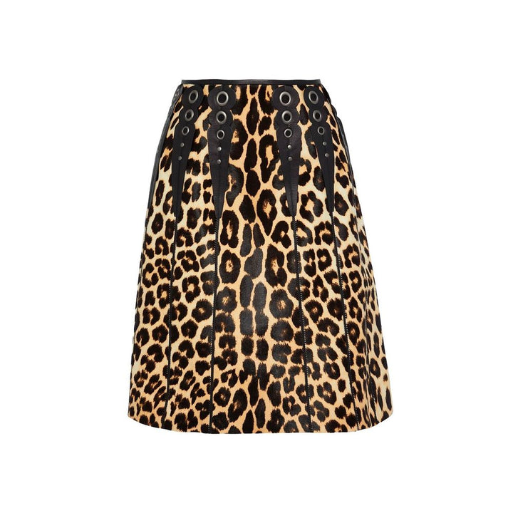 Falda midi de cuero marrón de Bottega Veneta