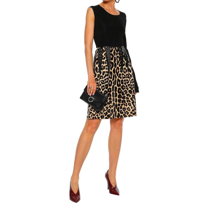 Falda midi de cuero marrón de Bottega Veneta