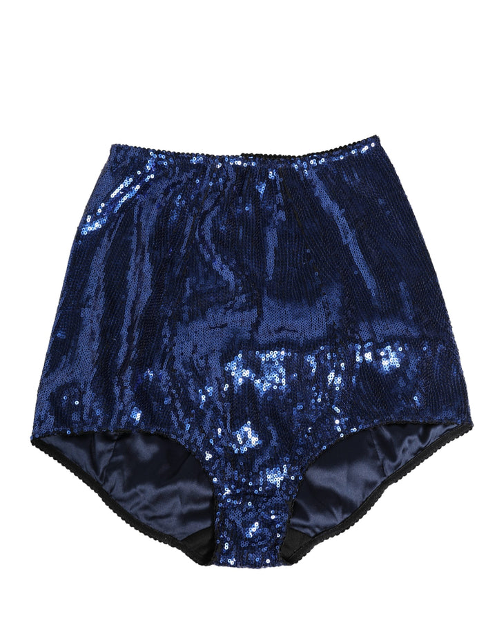Sous-vêtement Dolce & Gabbana culotte gainante taille haute à sequins bleus