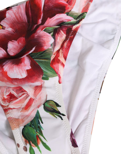 Bas de maillot de bain Dolce & Gabbana blanc imprimé floral