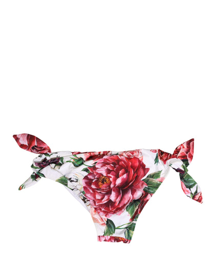 Bas de maillot de bain Dolce & Gabbana blanc imprimé floral