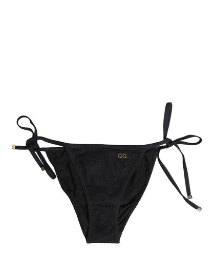 Maillot de bain bas de bikini Dolce & Gabbana noir à nouer sur les côtés