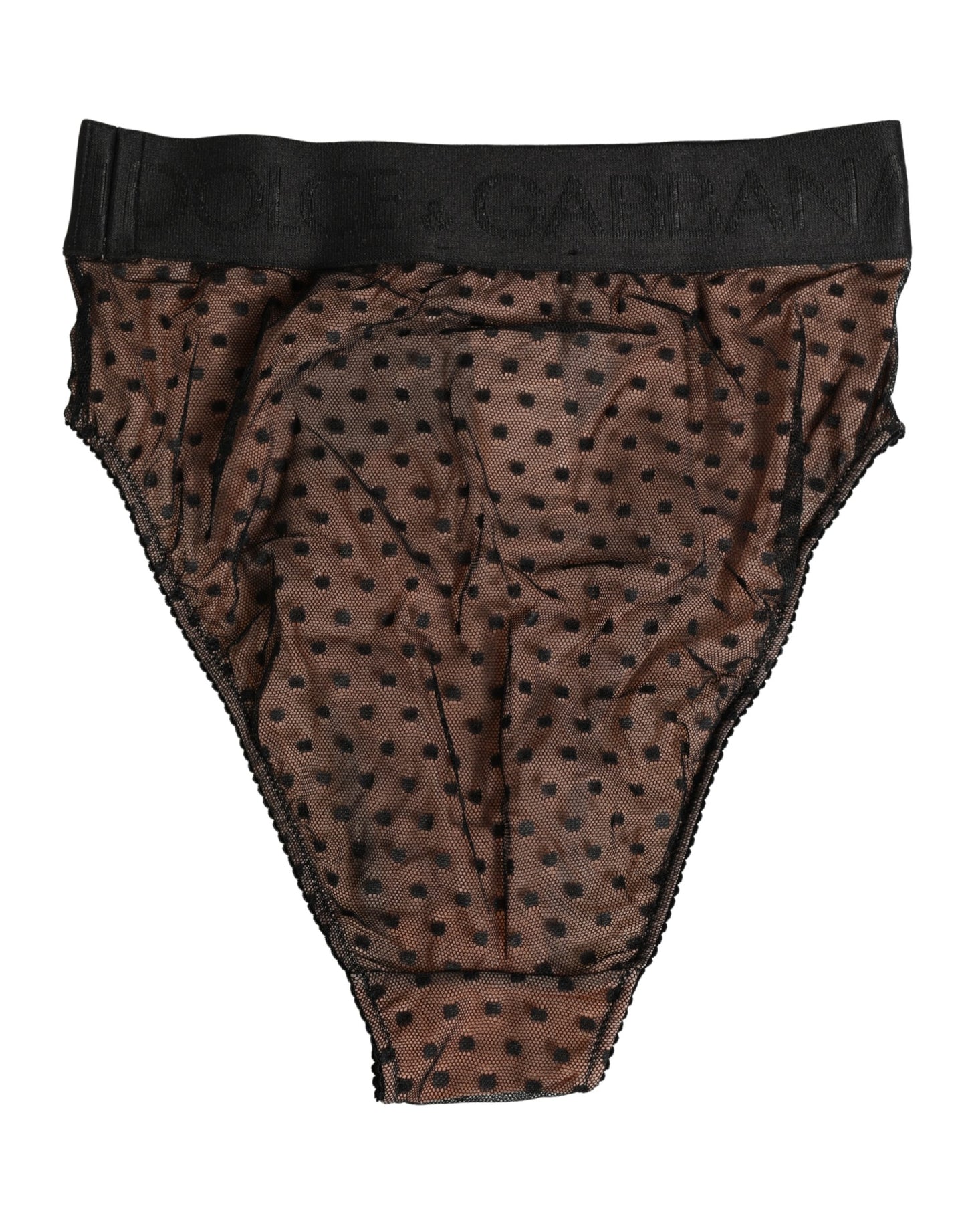 Slip Dolce & Gabbana Papillon Noir Beige à Pois