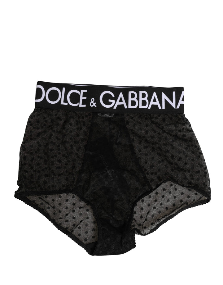 Sous-vêtement culotte gaine taille haute logo noir Dolce & Gabbana