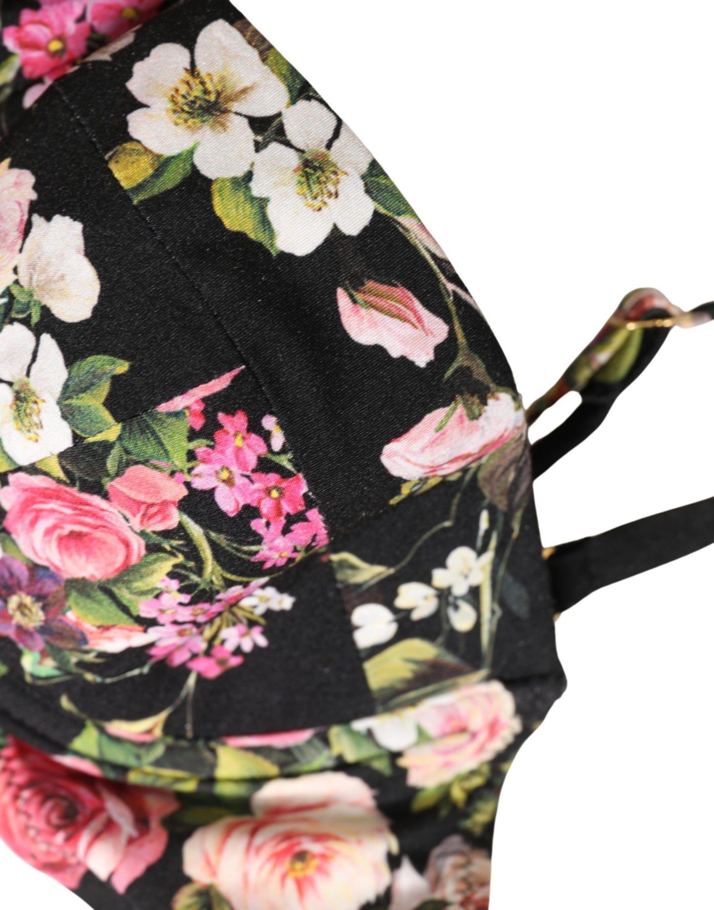 Soutien-gorge balconnet rembourré Dolce & Gabbana noir à fleurs Lingerie