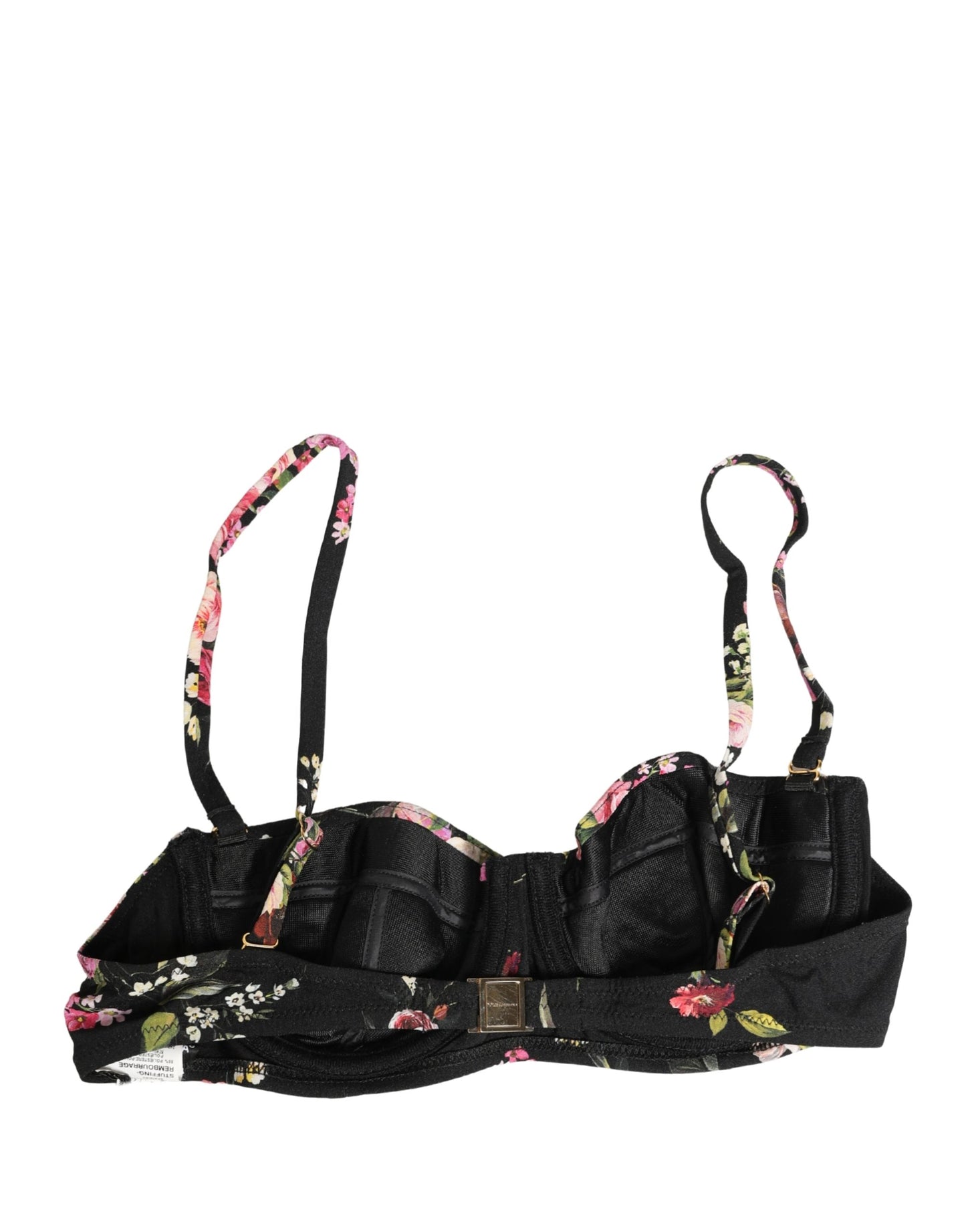 Soutien-gorge balconnet rembourré Dolce & Gabbana noir à fleurs Lingerie