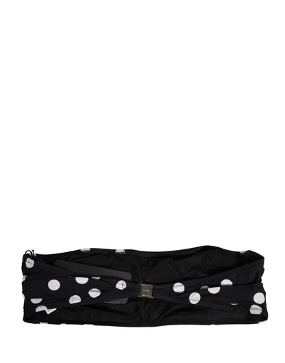 Dolce & Gabbana Black White Polka Dot Bandeau Beachwear Swimwear