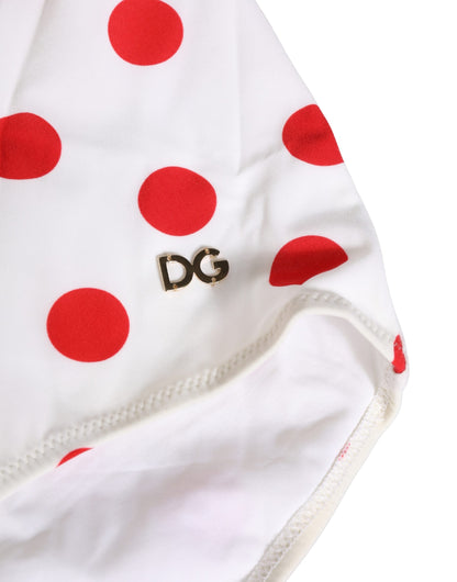 Maillot de bain une pièce Dolce & Gabbana blanc à pois