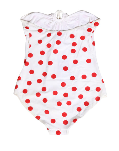 Maillot de bain une pièce Dolce & Gabbana blanc à pois
