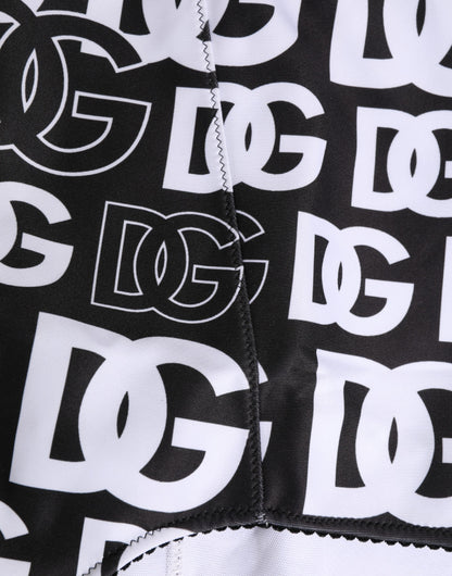 Sous-vêtement gainant Dolce & Gabbana noir et blanc avec ceinture à logo DG