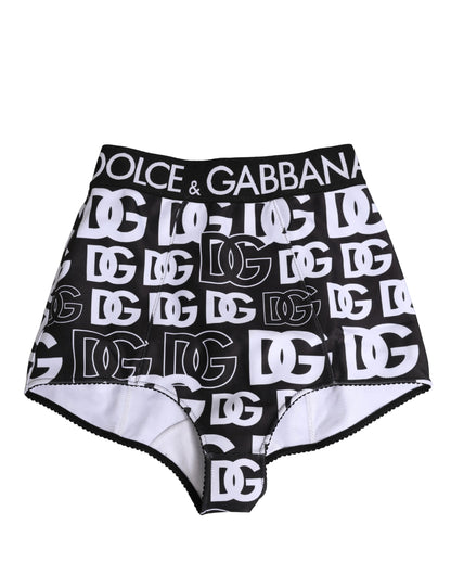 Sous-vêtement gainant Dolce & Gabbana noir et blanc avec ceinture à logo DG