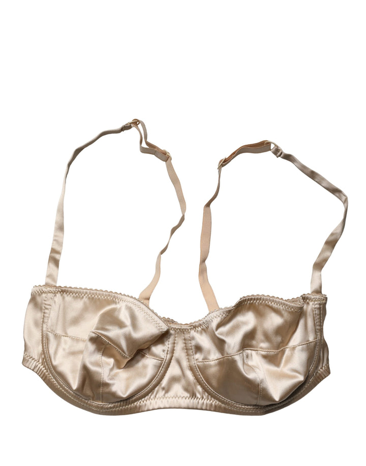 Sujetador de ropa interior Balconette con aros semi acolchado beige de Dolce & Gabbana