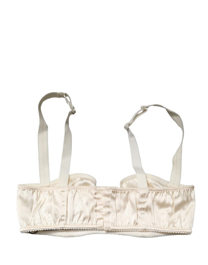 Sujetador Balconette con Aros Semiacolchado en Blanco Crudo Dolce & Gabbana Ropa Interior