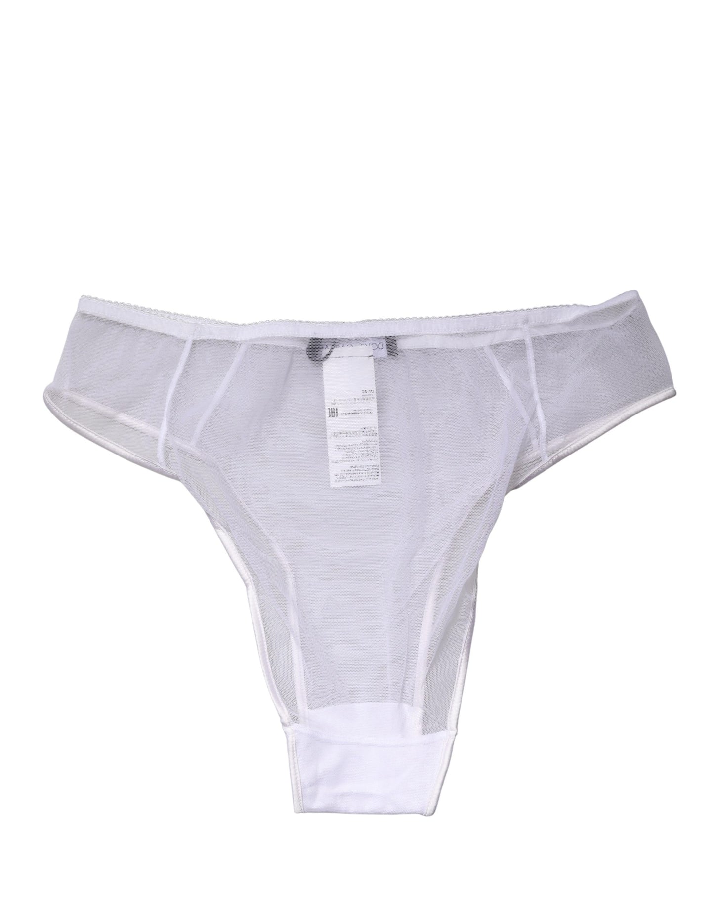 Ropa interior tipo braguita alta Dolce & Gabbana de seda elástica transparente blanca
