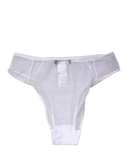 Ropa interior tipo braguita alta Dolce & Gabbana de seda elástica transparente blanca