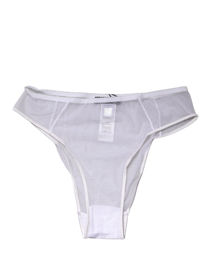 Ropa interior tipo braguita alta Dolce & Gabbana de seda elástica transparente blanca