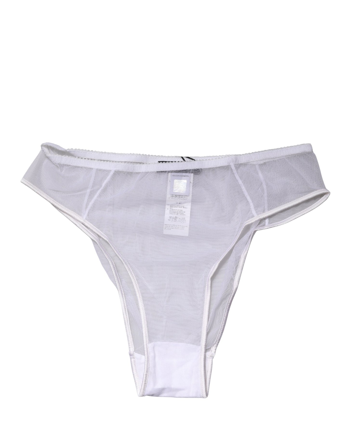 Ropa interior tipo braguita alta Dolce & Gabbana de seda elástica transparente blanca