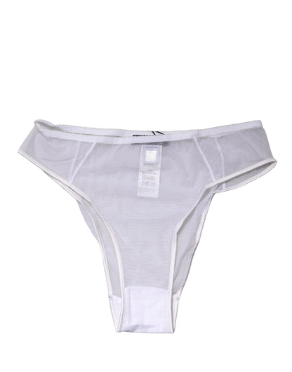 Ropa interior tipo braguita alta Dolce & Gabbana de seda elástica transparente blanca