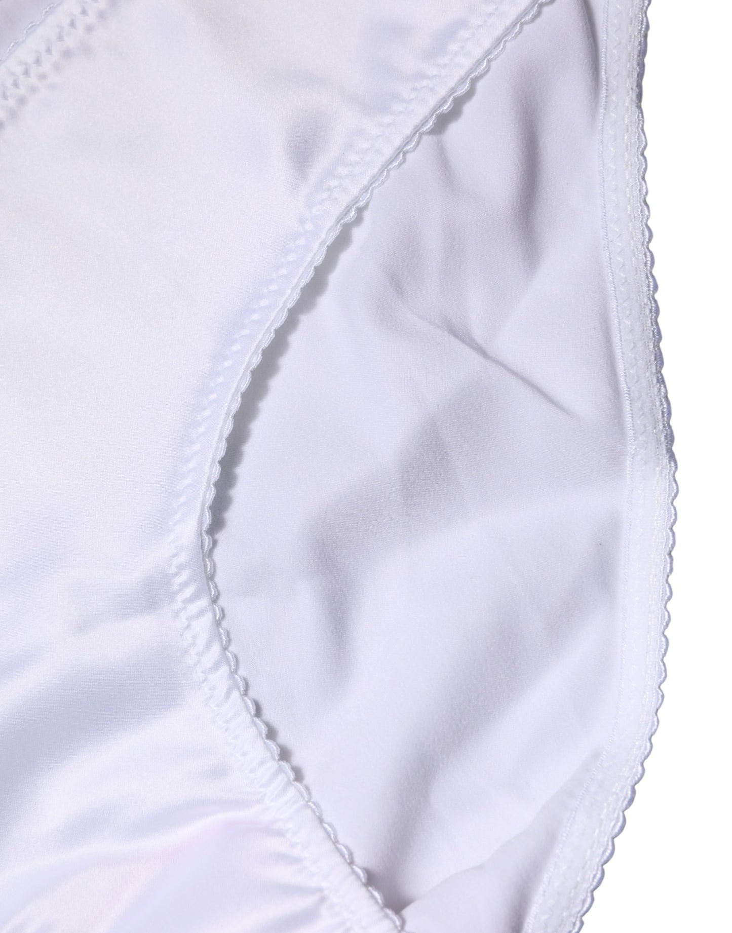 Dolce & Gabbana Bragas de seda elástica blancas de tiro medio