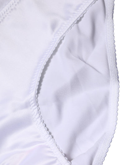 Dolce & Gabbana Bragas de seda elástica blancas de tiro medio
