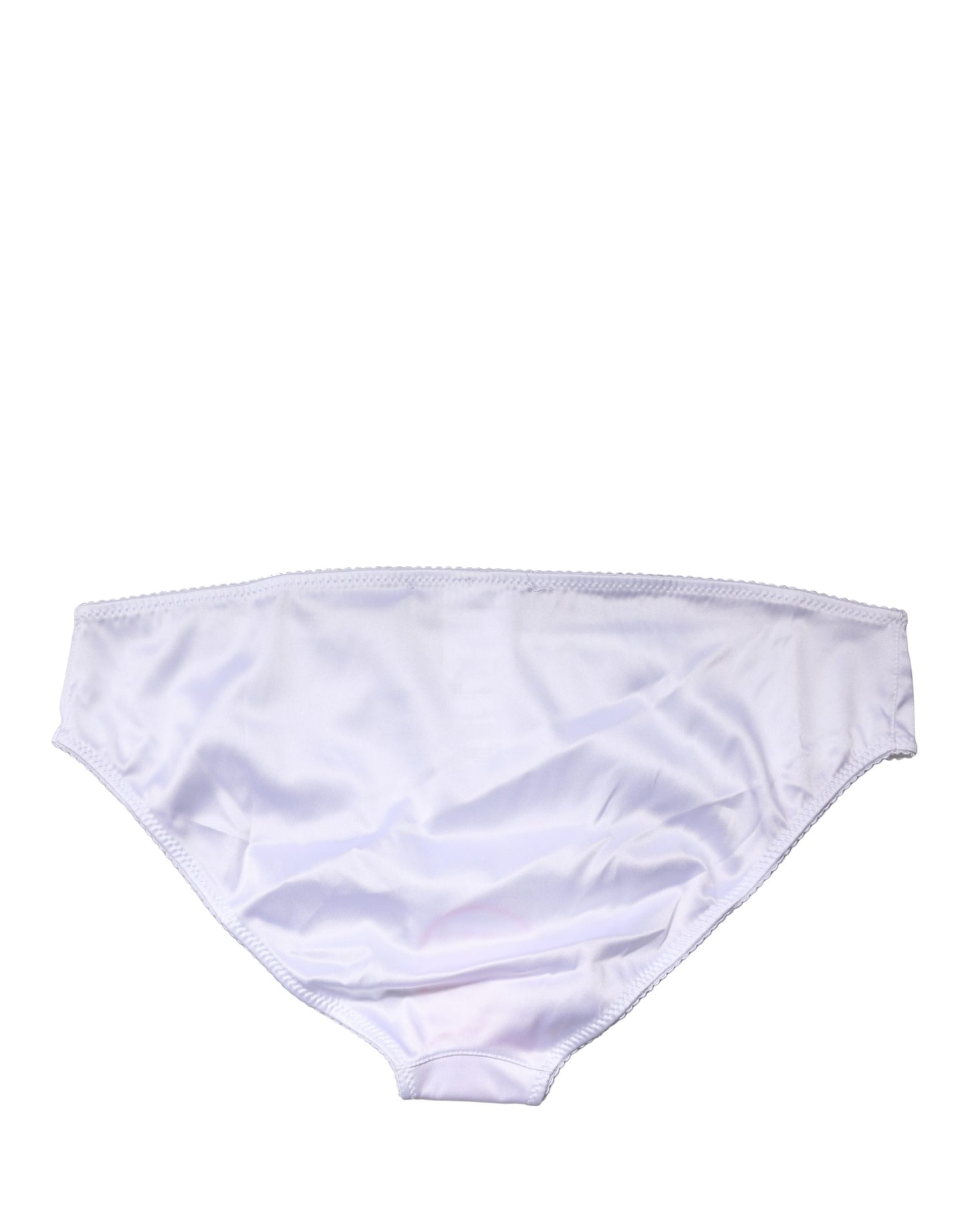 Dolce & Gabbana Bragas de seda elástica blancas de tiro medio